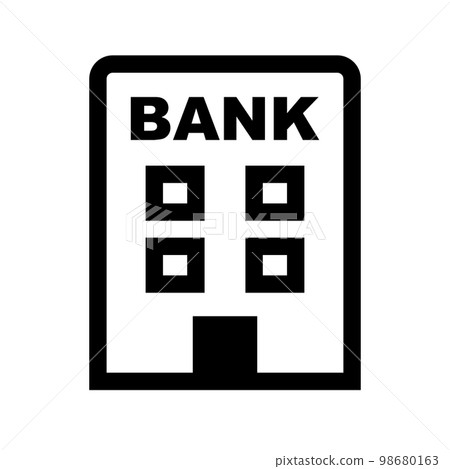 簡單的銀行大樓圖標。金融辦公大樓。向量。 簡單的銀行大樓圖標。金融辦公大樓。向量。 98680163