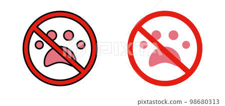 No pets icon set. Animal breeding is strictly... - Stock Illustration ...