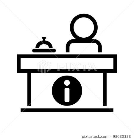 Information office icon. Reception bell and guide. vector. 98680328