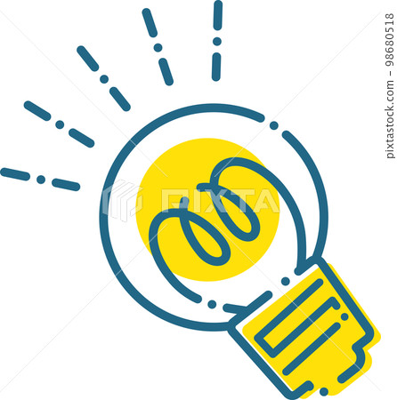 燈泡電圖標藍線黃色虛線 98680518