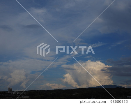 夏天藍天和雲彩 夏天藍天和雲彩 98680553