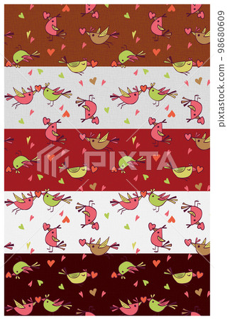 小鳥圖案圖案線條畫背景情人節色 98680609