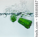 green pepper water drop water drop material 98680887