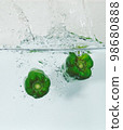 green pepper water drop water drop material 98680888