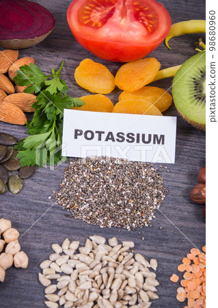 Healthy eating containing natural minerals, potassium and vitamin K Healthy eating containing natural minerals, potassium and vitamin K 98680960