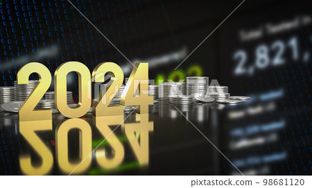 The Gold Number 2024 For New Year Concept 3d Stock Illustration   98681120 