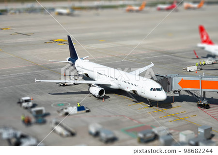 airplane boarding at the Airport runway airplane boarding at the Airport runway 98682244