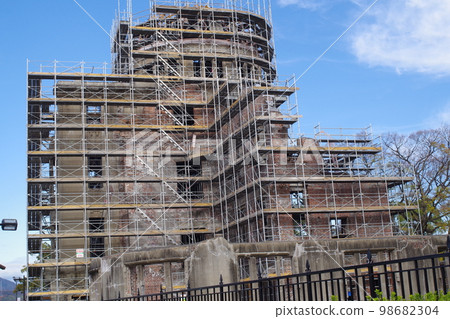 A view of the Atomic Bomb Dome under repair A view of the Atomic Bomb Dome under repair 98682304