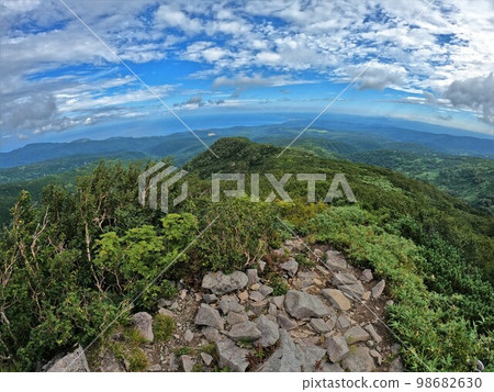Northern scenery and coastline from Mt. Shokanbetsu 98682630