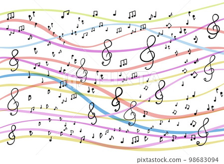 music note background material - Stock Illustration [98683094] - PIXTA