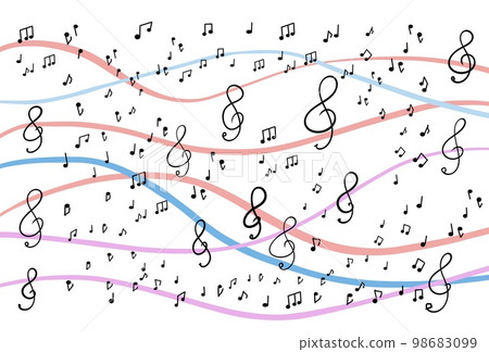 music note background material - Stock Illustration [98683099] - PIXTA