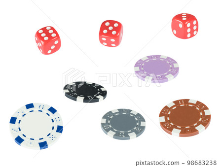 Chips and dice. gambling and betting concept Chips and dice. gambling and betting concept 98683238