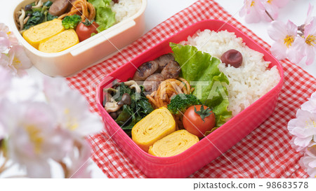Cherry blossoms and bento / cherry-blossom viewing image 98683578