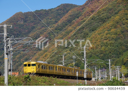 Hakubi Line near Bitchu Hirose Local train 115 series 98684439