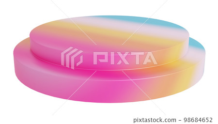 Pastel stage of double step circle podium. 98684652