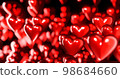 Red glossy 3D heart floating up as abstract background 98684660