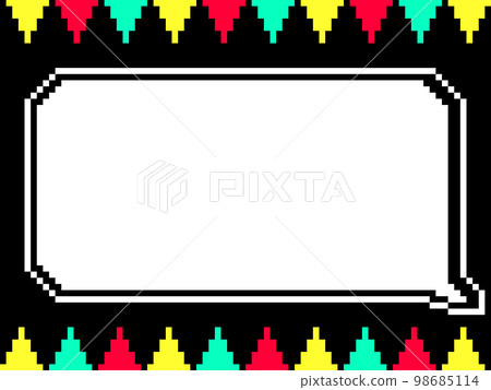 Retro game speech bubble and garland Retro game speech bubble and garland 98685114