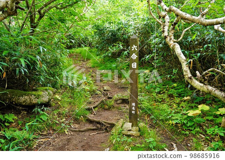 A sign at the 6th station of Mt. Shokanbetsu 98685916