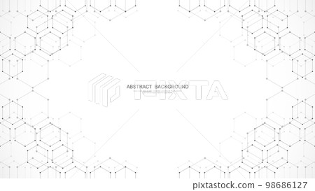 Abstract background with geometric shapes and hexagon pattern. Vector illustration 98686127