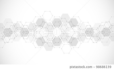 Abstract background with geometric shapes and hexagon pattern. Vector illustration Abstract background with geometric shapes and hexagon pattern. Vector illustration 98686139