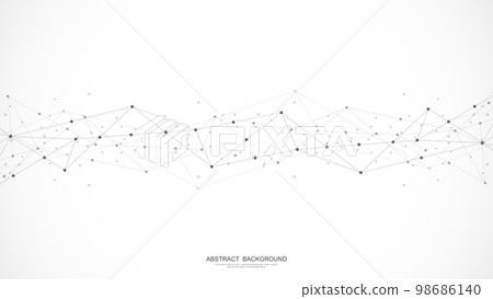 Abstract low poly background with connecting the dots and lines. Networking concept, internet connection and global communication. Vector illustration 98686140