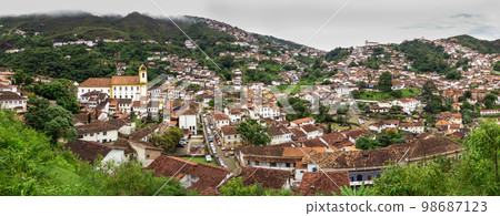 panoramic view of Ouro Preto, MG, Brazil. World Heritage Site by UNESCO 98687123