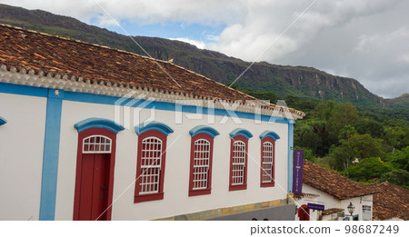 colonial and colorful architecture of Tiradentes historic city, in Minas Gerais, Brazil 98687249