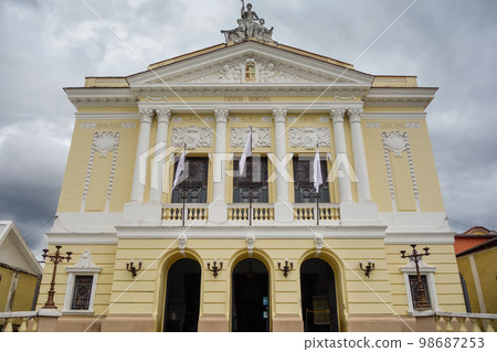 Municipal Theater building of colonial city of Sao Joao del Rei, Minas Gerais state in Brazil 98687253