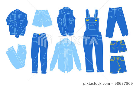 Vector Set Of Cartoon Different Tshirts Stock Illustration