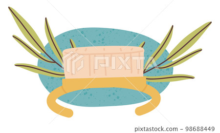 Cartoon manicure brush, nail care beauty accessory. Manicure tools, nail treatment flat vector illustration on white background 98688449