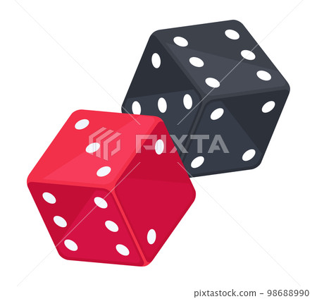 Isometric dice. Gambling, casino cubes, backgammon and poker dice pieces isolated 3d vector illustration on white background 98688990