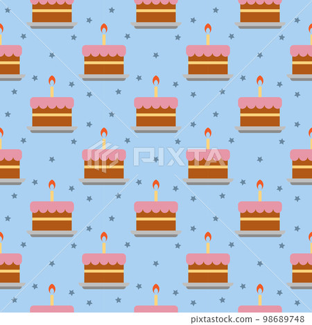 Seamless pattern with cakes on a blue background Seamless pattern with cakes on a blue background 98689748