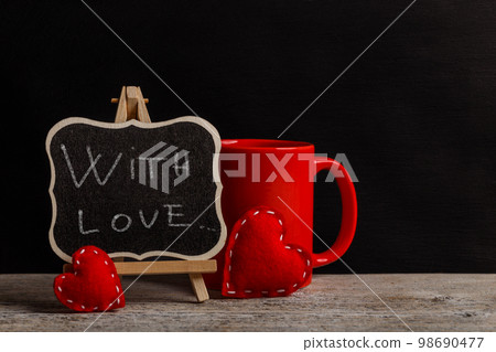 With love phrase handwritten 98690477
