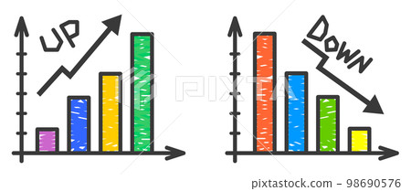 Illustration that displays data in a simple bar graph 98690576