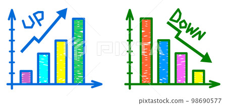 Illustration that displays data in a simple bar graph Illustration that displays data in a simple bar graph 98690577