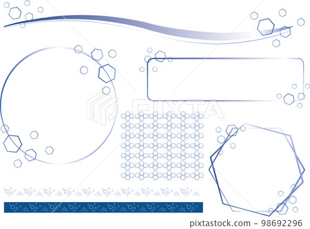 Hexagon motif frame & line set 98692296