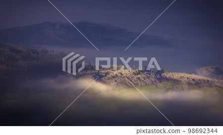 Morning view of the waking landscape Morning view of the waking landscape 98692344