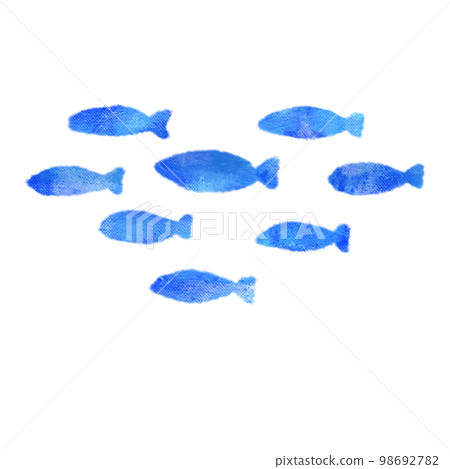 Sea creatures with a watercolor touch School of fish Sea creatures with a watercolor touch School of fish 98692782