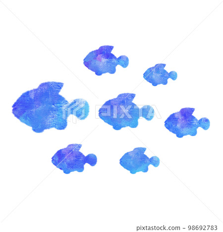 Sea creatures with a watercolor touch School of fish Sea creatures with a watercolor touch School of fish 98692783