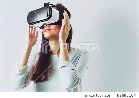 man inside virtual metaverse 98693107