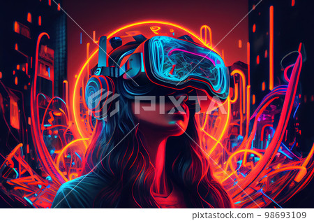 man inside virtual metaverse man inside virtual metaverse 98693109