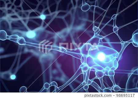 Neuron cells with light impulses 98693117