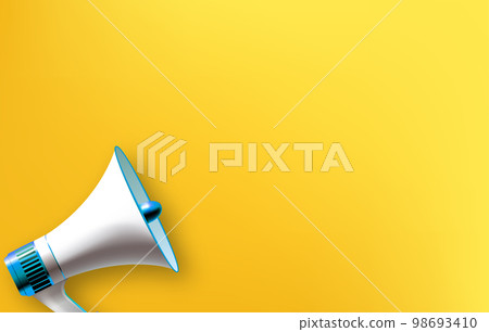 Megaphone on yellow background. Vector Illustration 98693410