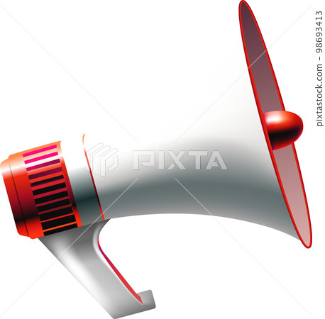 Red realistic megaphone speaker Red realistic megaphone speaker 98693413