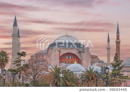 Hagia Sophia (Ayasofya) museum view from the Sultan Ahmet Park in Istanbul Hagia Sophia (Ayasofya) museum view from the Sultan Ahmet Park in Istanbul 98693446