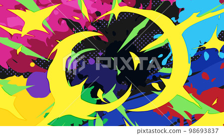 塗鴉風格_斜線效果背景_黃色_16:9 98693837