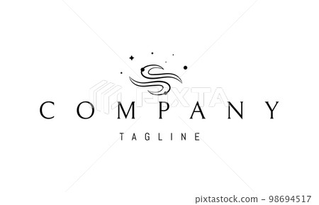 Vector logo on which an abstract image of cosmic waves against the background of stars. Vector logo on which an abstract image of cosmic waves against the background of stars. 98694517