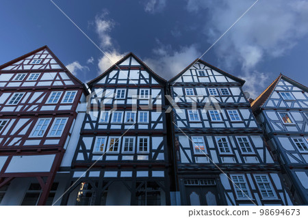 old german houses in winter day old german houses in winter day 98694673