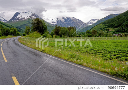 Mountain road in Andalsnes - Norway 98694777