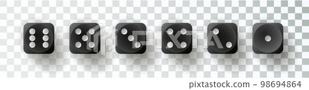 Vector Casino Dice Set Icons. Poker Cubes Isolated on Background. Board Game Pieces 98694864